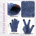 thumbnail image 6 of FZ FANTASTIC ZONE Woman Men Winter Warm Hat Beanie Long Scarves Touch Screen Gloves Knit Set,Blue, 6 of 8