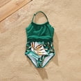 thumbnail image 5 of PatPat Family Matching Swimsuits Green Mommy and Me Swimwear,Female Halter Monokini Padded Bra Top Male Swimming Shorts Trucks, 5 of 13
