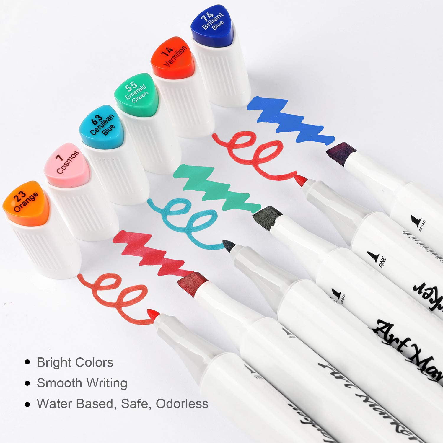 kids Alcohol Based Dual Tip Brush Markers for Adult Coloring with a Beautiful Case is a great Gift Idea Permanent Markers for Artist Sketching Special for Painting Coloring 60 Art Markers 