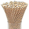 Just Artifacts Premium Biodegradable Chevron Paper Straws (100pcs, Orange and Black Chevron)