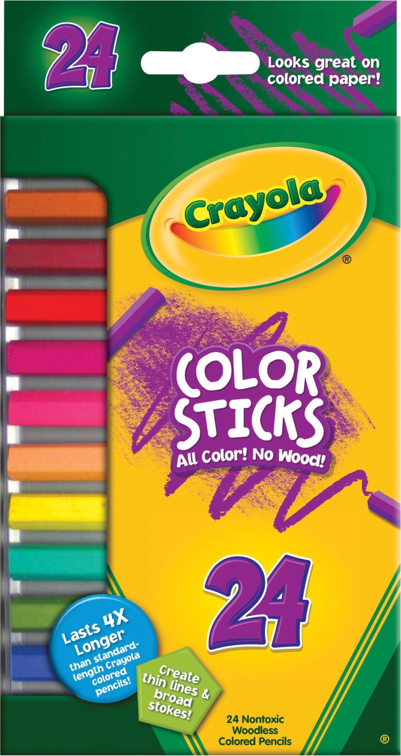 Crayola Color Sticks NonToxic Woodless Pentagon Colored Pencil Set