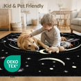 thumbnail image 4 of ODIKA 4'x6' Washable Area Rug Death Moth Gothic Mirrored Phase Galaxy Stars Academia Witchy for Home Office, Under Desk, Non-Slip Chair-Friendly, Flatwoven, 4 of 7