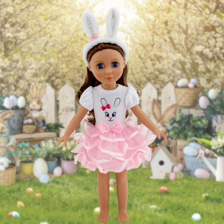 Emily Rose 14-Inch Doll Bunny Outfit, Includes Bunny Ears Accessory | Gift Boxed and Perfect for Easter Gift
