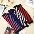 thumbnail image 5 of Women Striped Long Fingerless Gloves, Winter Knitted Arm Warmers For Punk Rock/Cosplay/Goth/Christmas Party, 5 of 5