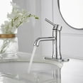 thumbnail image 3 of BWE Bathroom Sink Faucet Chrome Single Hole with Pop Up Drain Stopper with Overflow and Water Supply Hose Single Handle Aerator Spout Lavatory, 3 of 7