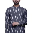 thumbnail image 3 of Atasi Designer Kurta Pajama For Men Printed Angrakha Kurta Set Summer Clothing, 3 of 3