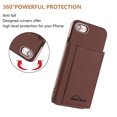 thumbnail image 3 of Allytechgroup Wallet Case for iPhone 7 / 8 / SE 2022 & 2020, RFID Blocking PU Leather Stand Phone Shell with Credit Card Slot Shockproof Protective Back Cover for Women Men, Brown, 3 of 7