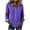 Purple/womens button blouse, variant on Dazajoo Waffle Knit Button Down Oversized Tops for Women Casual Long Sleeve Lapel Shirts with Denim Trim,Brown,XL