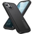 thumbnail image 6 of ULAK iPhone 15 Case With Screen Protector Built In Kickstand, Heavy Duty Military Shockproof Phone Case for Apple iPhone 15 6.1" 2023, Black, 6 of 10