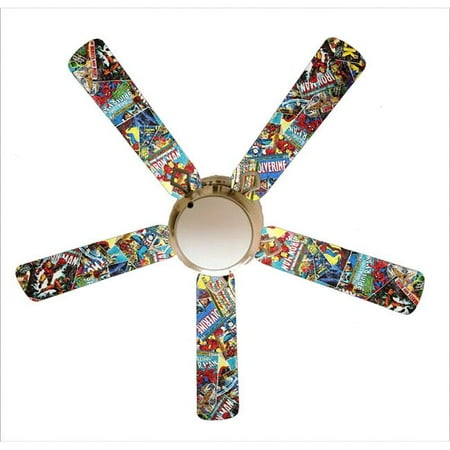 

888 Cool Fans F52-0001065 52 in. Marvel Comic Books 5-Blades White Ceiling Fan with Lamp