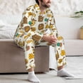 thumbnail image 7 of Picia Honeycomb And Honey Pattern Men’s Long-Sleeve Sleepwear Set - Soft 2-Piece Loungewear with Pockets, Comfy PJs for Relaxing Nights-Small, 7 of 7
