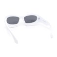 thumbnail image 4 of Exaggerated 90s Style Thick Bubble Frame Rectangle Curved Sport Plastic Sunglasses White - Black, 4 of 4