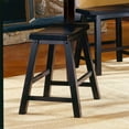 thumbnail image 3 of Dtwnek 24" Solid Wood Counter Height Stools 2pc Set Saddle Seat, Black, 3 of 5