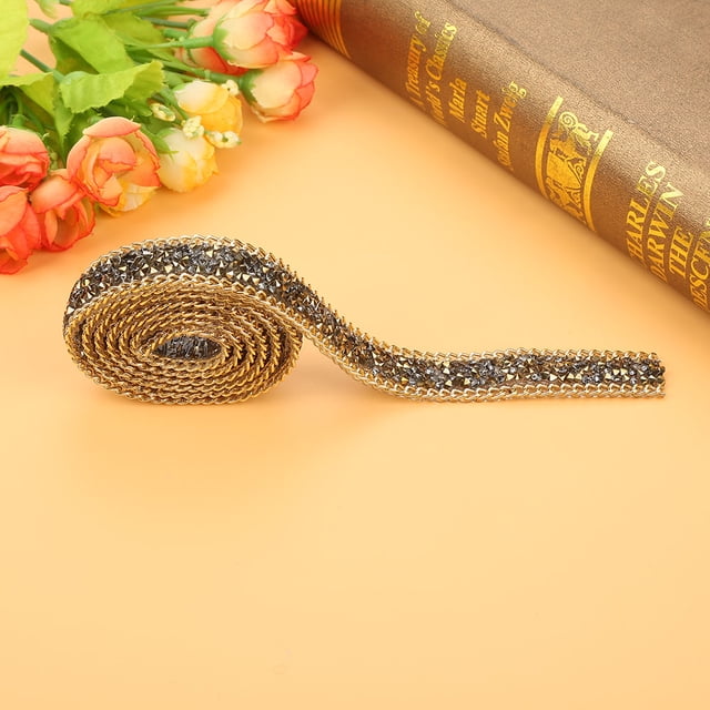 Rollo de envoltura de malla de diamante Bling Bling 1 yarda 20mm de ancho dorado