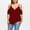 Red, variant on USSUMA Fashion Womens Plus Size Cutout Asymmetric Cold Shoulder T-shirt V-Neck Tops Black XXXL