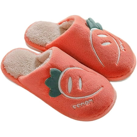 

DanceeMangoo Women Slippers Cute Carrot Faux Fur House Shoes Memory Foam Slide Indoor Outdoor