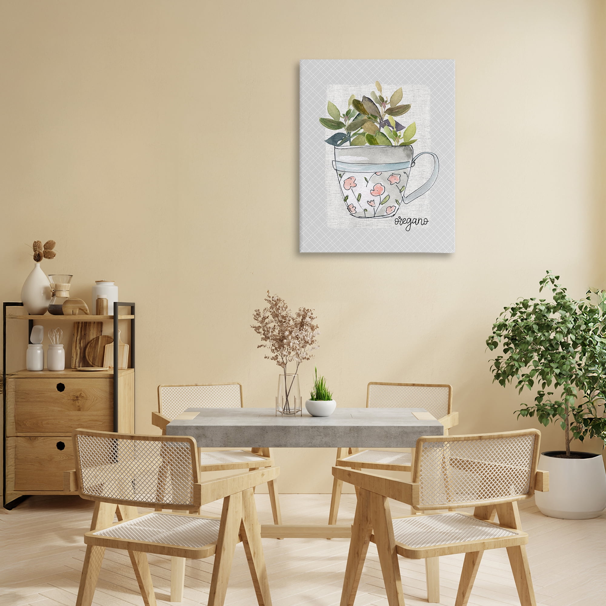 Stupell Industries Oregano Herb Mug Canvas Wall Art, design by Livi Finn