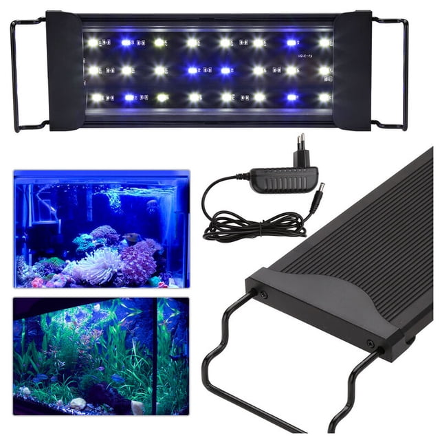 Hengda LED Acuario Iluminación Blanco + Azul Luz superior Acuario Impermeable 12W 30-50cm Dontodent Kuyhfg Sin marca