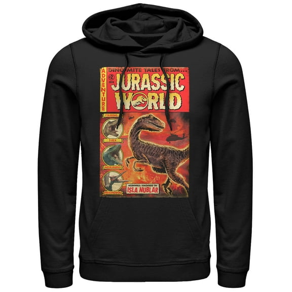 Men's Jurassic World: Fallen Kingdom Dino-Mite Tales  Pull Over Hoodie Black Medium