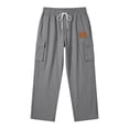 thumbnail image 4 of SOOMLON Cargo Pants for Men Loose Fit Big and Tall Elastic Waist Drawstring Linen Pants Breathable Hiking Pants, 4 of 5