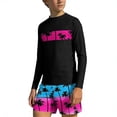 thumbnail image 2 of Bathing Suits for Teens Rash Guard Swimsuits Set for Boys Hawaiian Print Long Sleeve Swim Shirt with Swim Trunks Vacation Modest Two Piece Swim Set for 3-14Years, 2 of 7