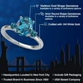 thumbnail image 2 of Gem Stone King 14K White Gold London Blue Topaz Engagement Ring for Women | 3.26 Cttw | Oval 10X8MM | Gemstone November Birthstone | Size 6, 2 of 6