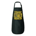 thumbnail image 2 of Wild Bobby, Straight Outta Washington Kitchen BBQ Grilling Cooking Graphic Apron with Pockets, Black, One Size, 2 of 5