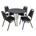 thumbnail image 6 of Regency Kee 42 in Round Breakroom Table- Beige Top, Chrome Legs, 4 Restaurant Stack Chairs, 6 of 7