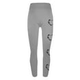 thumbnail image 6 of Feancey Big Sale Days Womens Casual Workout Pants Valentines Day Printed Leggings Novelty Heart Graphic High Waisted Yoga Pants Stretchy Tummy Control Skinny Tights Gray L, 6 of 7