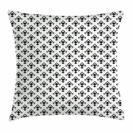 Fleur De Lis Throw Pillow Cushion Cover Abstract Flower Pattern