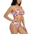 thumbnail image 2 of Kdxio Watermelon Ice Cream Print Women's 2 Piece High Waisted Wrap Spaghetti Strap Summer Swimsuit Bikini Set-, 2 of 7