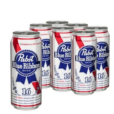 Pabst Blue Ribbon, Domestic Lager, 6 Pack, 16 fl oz Can, 4.7% ABV