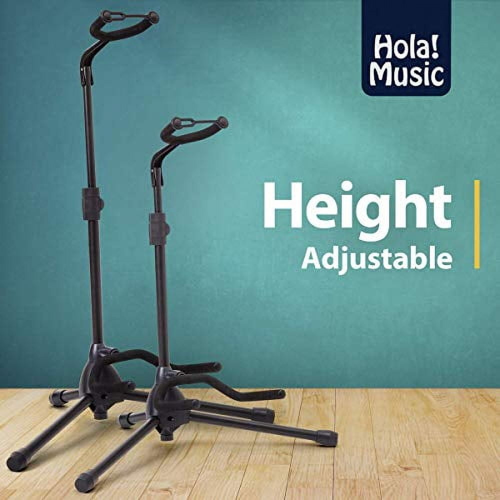 Hola! Music Guitar Stand, Height Adjustable, Collapsible with Padded Neck & Yoke - Pack of 1 Tripod