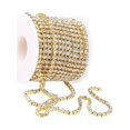 thumbnail image 1 of relayinert Elegant Crystal 10 Yard Rhinestone Close Chain Clear Trim Sewing Craft Golden 10m 1Set, 1 of 6