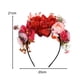 thumbnail image 5 of Diadema de Flores Artificiales, Diadema con Corona de Flores para Fiesta de Mujeres Y Niñas Rojo, 5 of 5