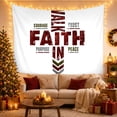 thumbnail image 3 of Walk in Faith Within a Cross of Words, Inspirational Rustic Art for Christian Decor Lovers, Faith Journey Decor, Graduation Gift, Tapestry Wall Hanging for Bedroom and Dorm, 3 of 7