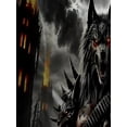 thumbnail image 4 of Men'S Gothic Viking T-Shirt Designed with a Full-Body Flame Armor Motif, Showcasing Prints of a Wolf Head And Wolf Pc. It Has a Round Neckline And Short Sleeves, Is Machine Washable, Plus Size, 4 of 6