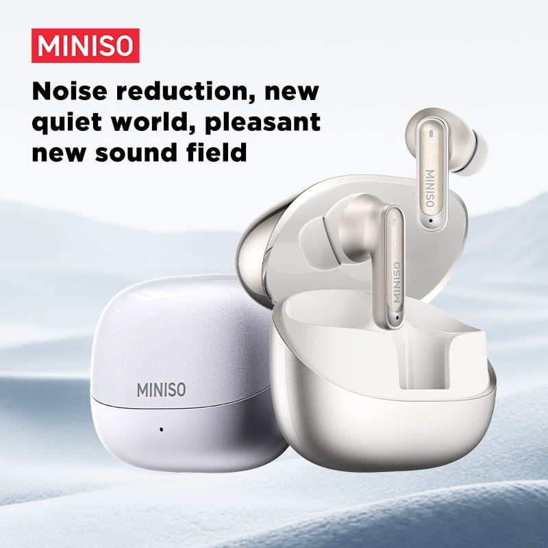 MINISO MS106 Wireless Bluetooth 6.0 In-Ear Earbuds, AI Translator, Noise-Cancelling Headphones, 130+ Languages, 28H,Blue