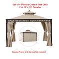 thumbnail image 4 of Westcharm Universal Replacement 4 Panels Privacy Curtain for 12' x 12' Gazebo (Outdoor Privacy Sidewalls Set Only) - Beige 144"W x 84"H Each Panel with C Rings, 4 of 10