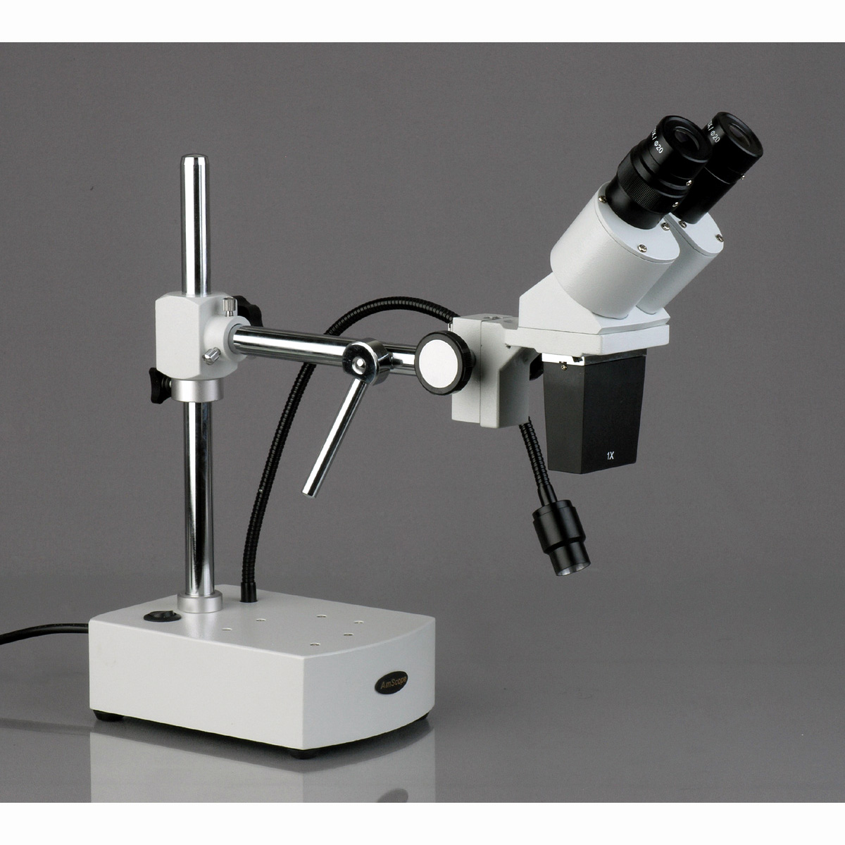 Buy AmScope 5X10X Binocular Boom Arm Stereo Microscope with LED Gooseneck Light New Online at