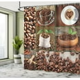 thumbnail image 5 of Ambesonne Brown Shower Curtain, Coffee Beans and Bags, 69"Wx84"L, Brown Green, 5 of 5