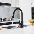 thumbnail image 4 of Zamery Black Kitchen Faucet Pull Down Sprayer Single Handle Sink Mixer Mono Tap with Cover, 4 of 9