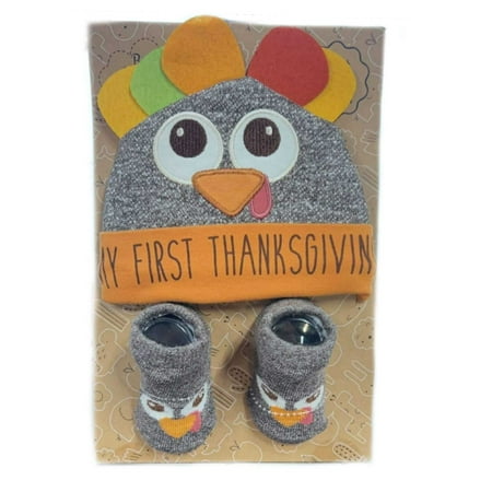 

Baby Essentials -Socks and Hats Thanksgiving Ages 0-6 Months Old – 2 Piece Sets