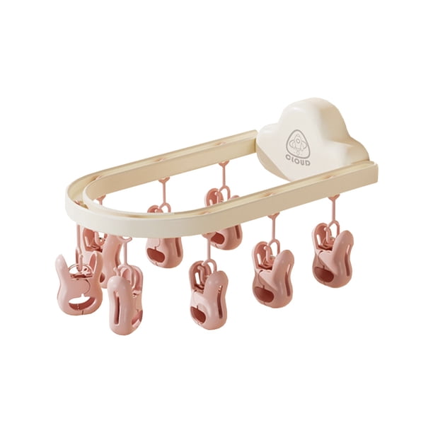 Estante de Secado de Ropa Ropa Plegable de 8 Clips Secador de Ropa Colgante para Niños Y Adultos, Calcetines a Prueba de Viento, Ropa Interior, Colgante de Plástico Colgante de Ropa Colgante de Ropa