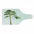 thumbnail image 1 of Tree Cutting Board, Aquarelle Sketch of Wild Nature Forest Element Painting Long American Pine, Tempered Glass Cutting and Serving Board, Wine Bottle Shape, Pale Coffee Fern Green, by Ambesonne, 1 of 1
