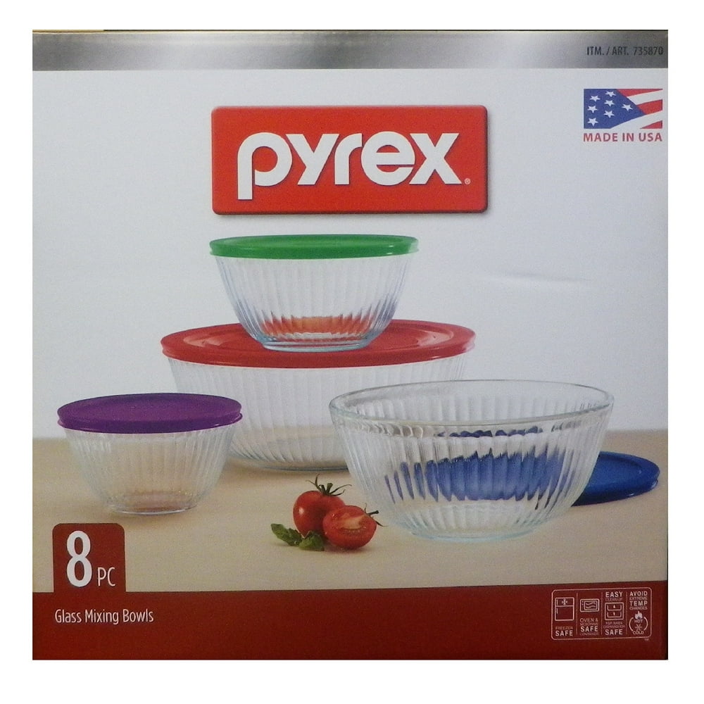 pyrex glass mixing bowls with lids
