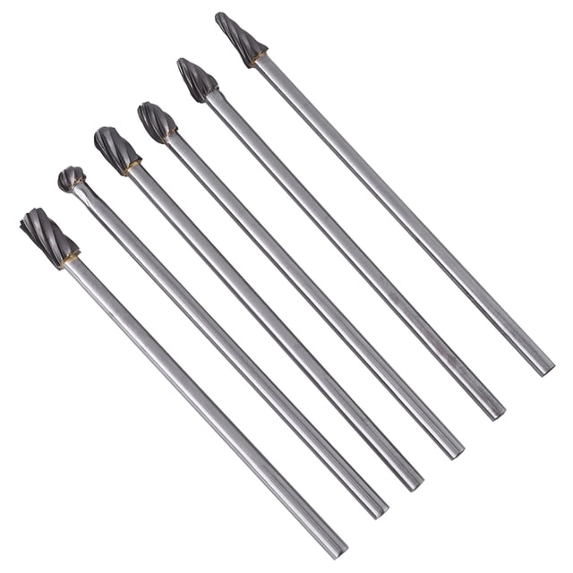 JUEGO DE FRESAS DE CARBURO, Kit de Puerto y Pulido Kit de Puerto de Aluminio de Culata 6 Plasas Juego de Fresas de Limas Rotativas de aluminio de CARBURO DE TUNGSTENO VÁSTAGO DE