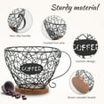 thumbnail image 4 of Threns Coffee Pod Holder Organizer for Counter with Handle Large Capacity Black/Gold Wire Coffee Capsule Basket for Kitchen Office Desktop, 4 of 11