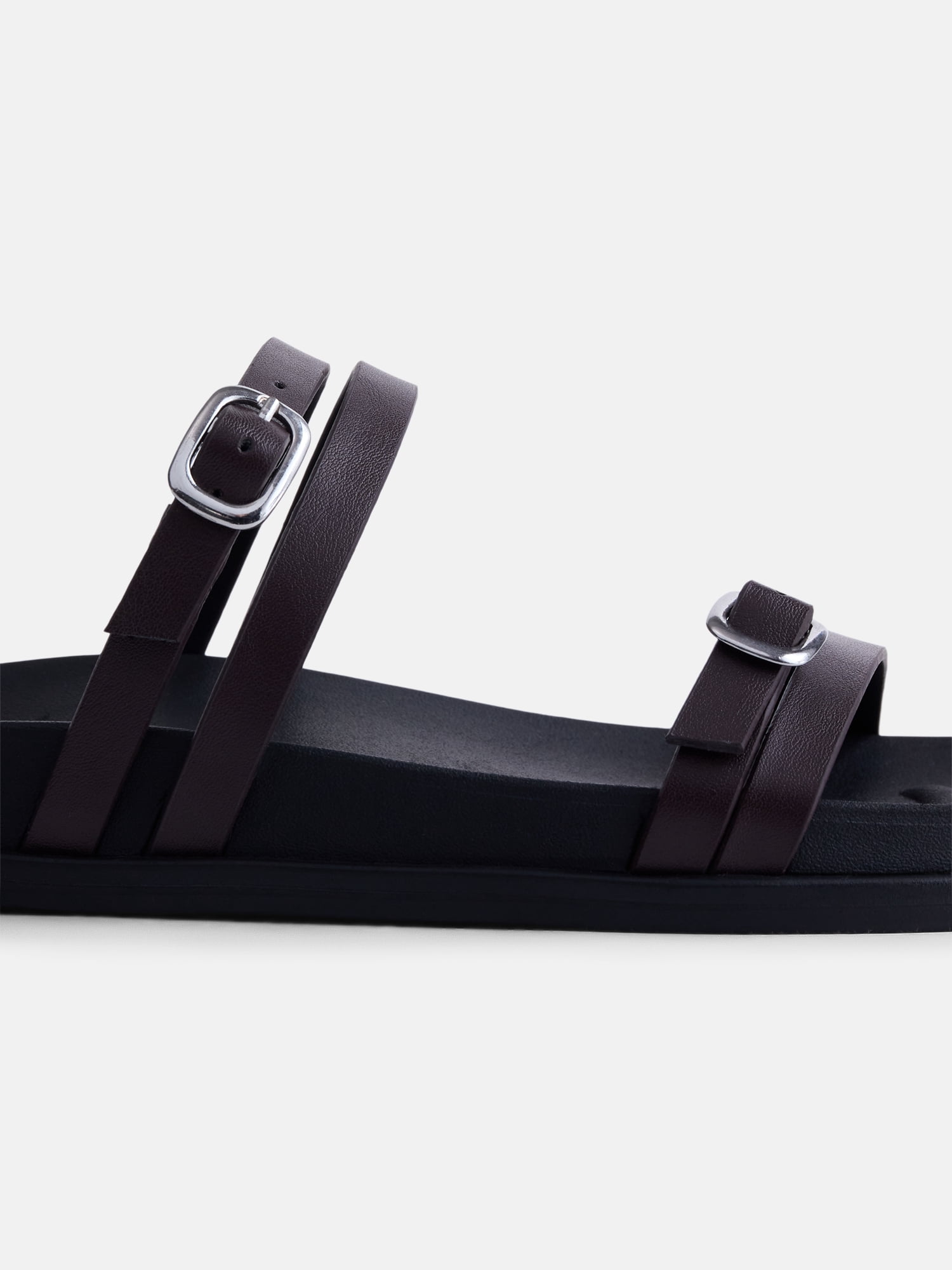 No Boundaries Women's Double Strap Footbed Sandals