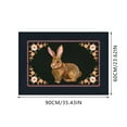 Border British Style Easter Bunny Flowers Dark Blue Living Room Bedroom